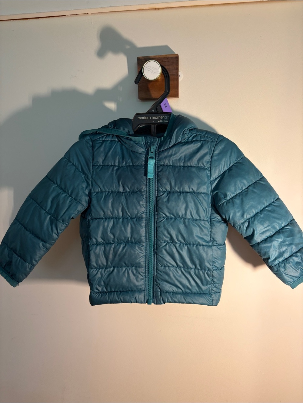 Primary Hunter Green Puffer Jacket 12 months